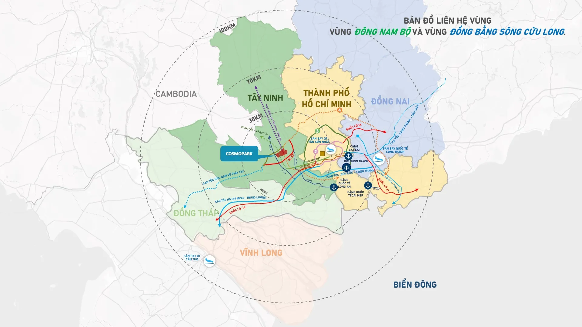 Bản đồ kết nối giao thông Cosmopark